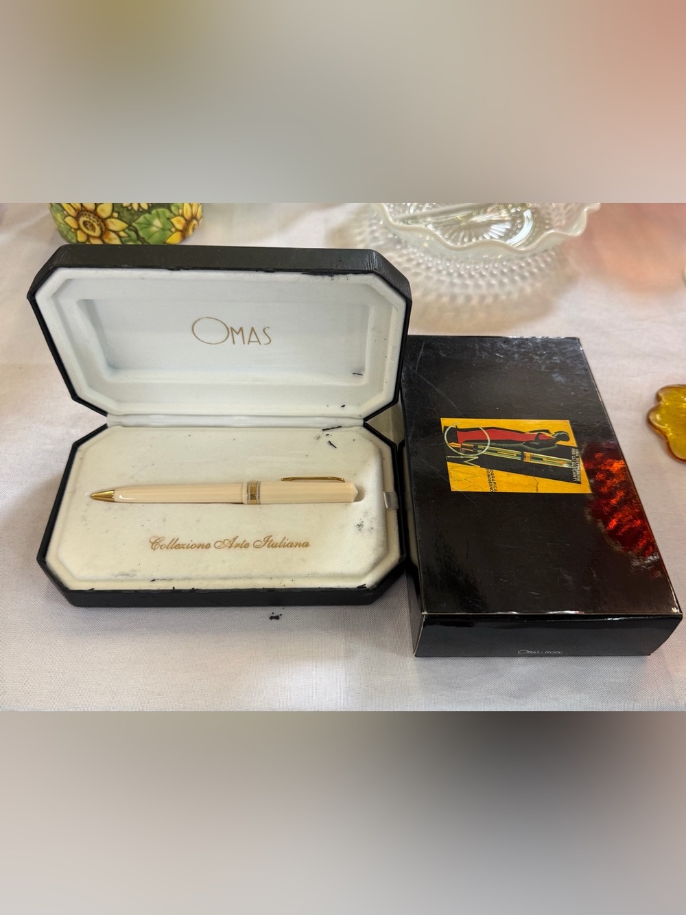 OMAS Bibliotheque Nationale White Celluloid Limited Edition PEN W/ Box And Case